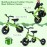 XPIY Tricycle for Toddlers Age 2-5 Years Old, 3 in 1 Folding Toddler Bike for Boys and Girls, Kids\' Bike Trike with Detachable Pedal and Adjustable Seat (Green)