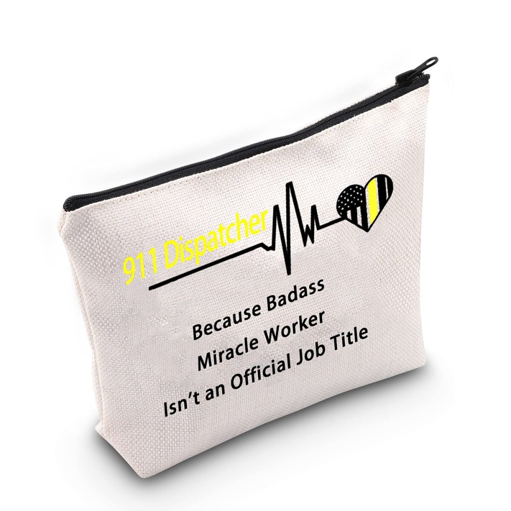 MEIKIUP Thin Gold Line 911 Dispatcher Zipper Pouch Makeup Bag 911 Operator Emergency Dispatcher Gift (911 Dispatcher Bag) MEIKIUP Thin Gold Line 911 Dispatcher Zipper Pouch Makeup Bag 911 Operator Emergency Dispatcher Gift (911 Dispatcher Bag)
