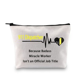 MEIKIUP Thin Gold Line 911 Dispatcher Zipper Pouch Makeup Bag 911 Operator Emergency Dispatcher Gift (911 Dispatcher Bag) MEIKIUP Thin Gold Line 911 Dispatcher Zipper Pouch Makeup Bag 911 Operator Emergency Dispatcher Gift (911 Dispatcher Bag)