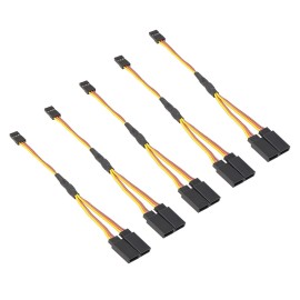 Rowiz 15cm RC Servo 1 to 2 Y Cables Male to Female Extension Lead Wire Cable for KK MWC Eagle Control Board Pack of 5 Set