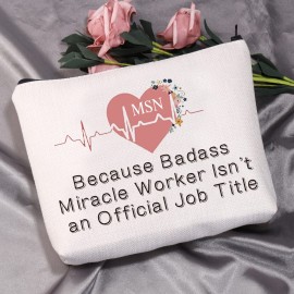 MEIKIUP MSN Graduation Gifts Masters Of Science In Nursing Toiletry Bag Nursing Graduate Gift (MSN Graduation BAG)