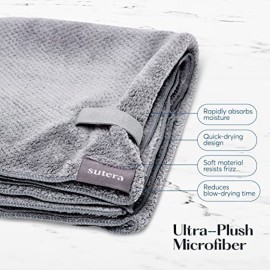 SUTERA - Silverthread Microfiber Hair Towel Wrap for Women Wet Styling Accessories Drying Super Absorbent Quick Dry Turban Curly, Long, Thick 1 Pack SUTERA - Silverthread Microfiber Hair Towel Wrap for Women Wet Styling Accessories Drying Super Absorbent Quick Dry Turban Curly, Long, Thick 1 Pack