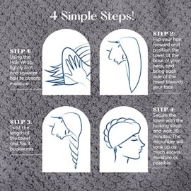 SUTERA - Silverthread Microfiber Hair Towel Wrap for Women Wet Styling Accessories Drying Super Absorbent Quick Dry Turban Curly, Long, Thick 1 Pack SUTERA - Silverthread Microfiber Hair Towel Wrap for Women Wet Styling Accessories Drying Super Absorbent Quick Dry Turban Curly, Long, Thick 1 Pack