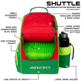 Axiom Discs Shuttle Disc Golf Backpack Bag (Watermelon Edition)