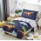 URBONUR 4-Piece Toddler Bedding Set - Ultra Soft Cartoon Jurassic Dinosaur Print Boys Toddler Comforter Set - Include Comforter, Flat Sheet, Fitted Sheet and Reversible Pillowcase, Navy Dinosaur
