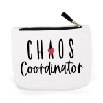 QIBAJIU Chaos Coordinator Makeup Bag for Women, Cute Cosmetic Bag, Funny Birthday Gifts for Mom, Wife, Teacher, Friend, Sister, Coworker, Boss, Bestie, BFF, Godmother, Aunt, Best Boss Gifts for Lady