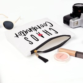 QIBAJIU Chaos Coordinator Makeup Bag for Women, Cute Cosmetic Bag, Funny Birthday Gifts for Mom, Wife, Teacher, Friend, Sister, Coworker, Boss, Bestie, BFF, Godmother, Aunt, Best Boss Gifts for Lady QIBAJIU Chaos Coordinator Makeup Bag for Women, Cute Cosmetic Bag, Funny Birthday Gifts for Mom, Wife, Teacher, Friend, Sister, Coworker, Boss, Bestie, BFF, Godmother, Aunt, Best Boss Gifts for Lady