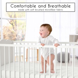 Sweet Jojo Designs 4-Piece Baby Crib Bedding Set (Boho Chic) for Boys or Girls, Infants/Nursery incl. Blanket, Fitted Sheet, Skirt, Diaper Stacker (Linen, Beige, Neutral, Modern Farmhouse, Shabby)