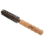 Ibiza Hair Round Boar Bristle Brush (EX1-32mm) | Lightweight with Reinforced Bristles & Cork Handle | Ideal for Pixies, Hairlines & Necklines | Adds Texture for Short to Medium Styles
