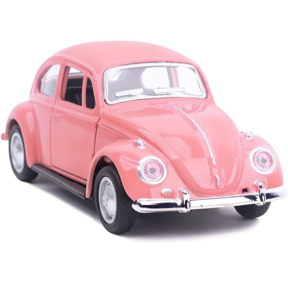 Berry President 1967 Classic Beetle Bug Vintage 1/32 Scale Diecast Metal Pull Back Car Model Toy for Gift Kids (Rose)
