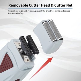 Electric Foil Shavers, Cordless Metal Double Foil Shaver Multifunctional 2 in 1 Foil Trimmer Shaving Machine Clippers for Hair Cutting
