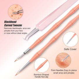 Pimple Popper Tool Kit, MORGLES 14-Heads Professional Stainless Acne Zit Popper Extraction Tools for Facial Nose with Leather Case Pimple Popper Tool Kit, MORGLES 14-Heads Professional Stainless Acne Zit Popper Extraction Tools for Facial Nose with Leather Case