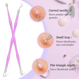 Pimple Popper Tool Kit, MORGLES 14-Heads Professional Stainless Acne Zit Popper Extraction Tools for Facial Nose with Leather Case Pimple Popper Tool Kit, MORGLES 14-Heads Professional Stainless Acne Zit Popper Extraction Tools for Facial Nose with Leather Case