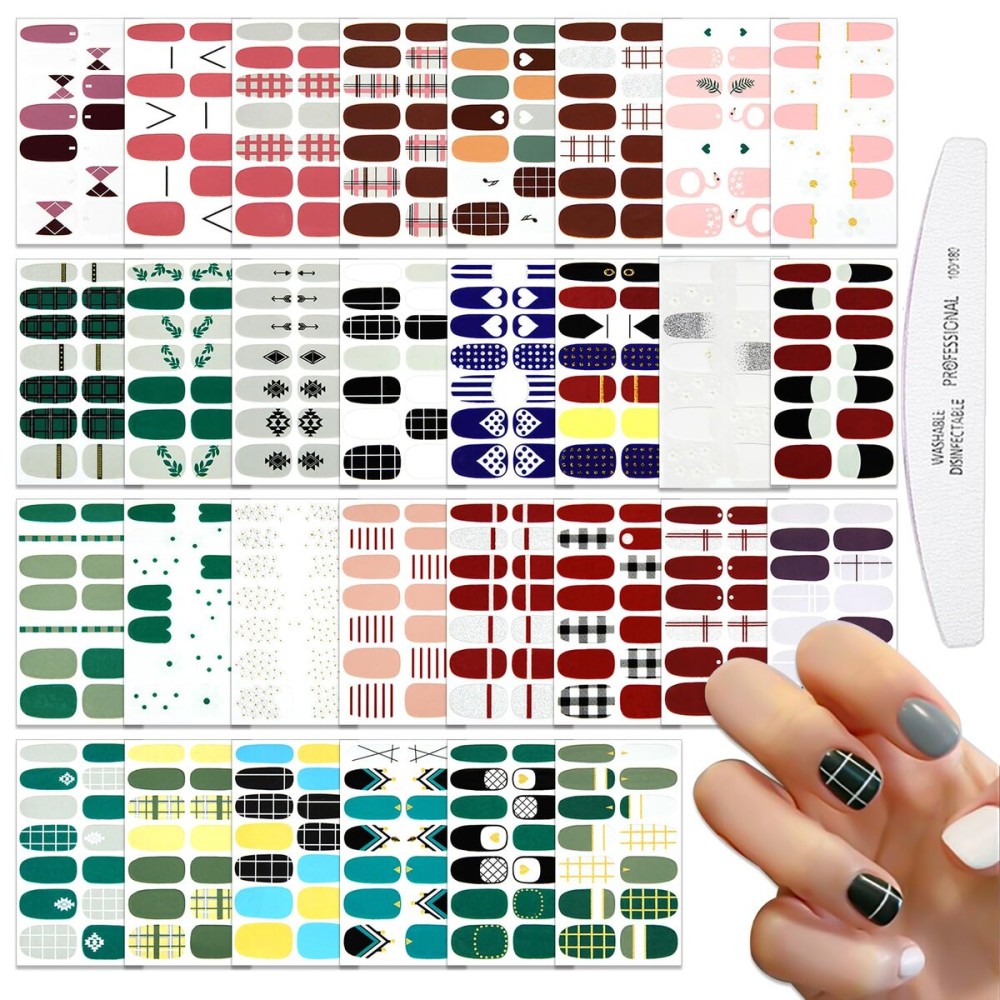 WOKOTO 30 Sheets Full Wraps Nail Polish Stickers Self-Adhesive Nail Art Decals Strips Mix Designs Nail Stickers Full Nail Wraps for Women Girls Gel Nail Strips Nail Design Stickers for Nails Decals WOKOTO 30 Sheets Full Wraps Nail Polish Stickers Self-Adhesive Nail Art Decals Strips Mix Designs Nail Stickers Full Nail Wraps for Women Girls Gel Nail Strips Nail Design Stickers for Nails Decals