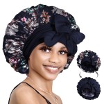 BONNET QUEEN Silk Bonnet for Sleeping Women Reversible Double Layer Satin Bonnet Hair Bonnet Night Sleep Cap for Curly Hair