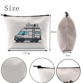 POFULL Camper life Cosmetic Bag Traveller Gift Nature Lover Camper Lovers Gift Van Enthusiast Gift (Van life bag)