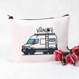 POFULL Camper life Cosmetic Bag Traveller Gift Nature Lover Camper Lovers Gift Van Enthusiast Gift (Van life bag)