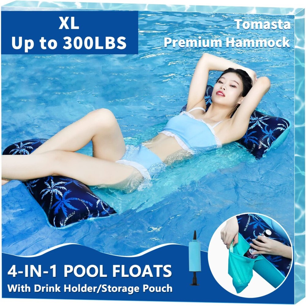Lake Floats Water Swimming Pool HammockXL Hammock Floaties for Adults,Inflatable PoolLounger, Fabric Mesh Floating Heavy Duty up to 300 LBS, 5-in-1 Multi-Purpose Floating Toys Vacation Fun and Rest