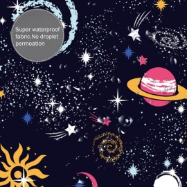 ONE TO PROMISE Sun Moon Constellation Meteor Planet Barber Cape,Space Galaxy Universe Hair Cutting Cape for Kids Boys Girls,Haircut Salon Cape With Adjustable Snap Closure for Haircuts,Makeup,Hair Dye