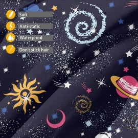 ONE TO PROMISE Sun Moon Constellation Meteor Planet Barber Cape,Space Galaxy Universe Hair Cutting Cape for Kids Boys Girls,Haircut Salon Cape With Adjustable Snap Closure for Haircuts,Makeup,Hair Dye