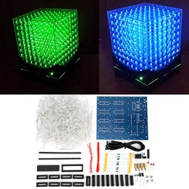 HURRISE Led Cube, Led Cube Lights, 3D Led Cube Light Cube Kit 8X8X8 Cm Led Light Group Cube DIY Kit Luminous Cube for Kids/Teenager Learning Activities