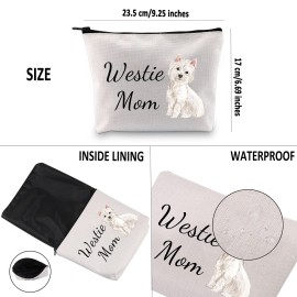G2TUP Westie Lover Gift Westie Mom Makeup Bag West Highland Terrier Dog Owner Cosmetic Bag Dog Mom Pet Lover Gift Zipper Travel Bag (Westie Mom White Bag) G2TUP Westie Lover Gift Westie Mom Makeup Bag West Highland Terrier Dog Owner Cosmetic Bag Dog Mom Pet Lover Gift Zipper Travel Bag (Westie Mom White Bag)