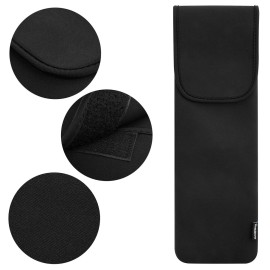Heat Resistant Neoprene Curling Iron Cover Bag, Universal Curling Iron Cover Sleeve, Flat Iron Curling Wand Travel Case Pouch for Travel, Gym, or Home, 15 x 5 Inches (Black)