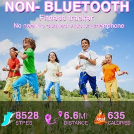 Focwony Non-Bluetooth Led Fitness Tracker Watch,Digital Pedometer Watch,with Step Counting/Distance/Calories/Stopwatch/Alarm Clock, Great Gift for Kids Teens Girls Boys Xmas(Square- Purple)