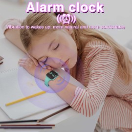 Focwony Non-Bluetooth Led Fitness Tracker Watch,Digital Pedometer Watch,with Step Counting/Distance/Calories/Stopwatch/Alarm Clock, Great Gift for Kids Teens Girls Boys Xmas(Square- Purple)