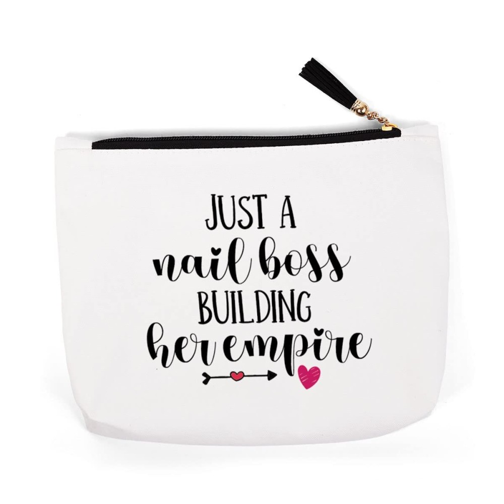 QIBAJIU Nail Tech Gifts for Women - Nail Boss & Artist Gift Set, Makeup Bag