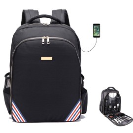 NIHANEH Barbers Bookbags for Clippers and Supplies Hairstylist Bags Travel Backpack Case for Barbers Tools Storage with USB and PU