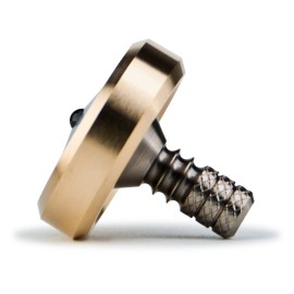 DjuiinoStar Premium Spinning Top, Brass Collar with Titanium Stem, 8-10 Minutes, High Precision EDC Desktop Toy DST-814R