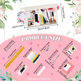 132 Pieces Wedding Survival Kit Bridal Mini Emergency Kit Bridal Party Proposal Gifts for Women with Makeup Bags Floral Wedding Bride Emergency Supplies(Floral Style)