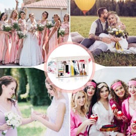 132 Pieces Wedding Survival Kit Bridal Mini Emergency Kit Bridal Party Proposal Gifts for Women with Makeup Bags Floral Wedding Bride Emergency Supplies(Floral Style)