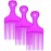 Lurrose Wide Tooth Comb Hair Pick Comb, 3PCS Afro Hair Pick Comb, Plastic Wide Hair Pick Comb, Portable Styling Hair Comb, Hairdressing Styling Tool for Natural Curly Hair, Purple Hair Styling Tools