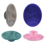 INNERNEED Silicone Face Cleansing Scrubber, Exfoliating Scrub Manual Handheld Facial Brush Blackhead Remover, Food-Grade Soft Bristle (Pack of 4)