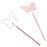 Miuffue Cute Butterfly Lash Mirror, Stainless Steel Detachable Eyelash Makeup Mirror, Lash Extension Supplies, Pink