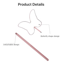 Miuffue Cute Butterfly Lash Mirror, Stainless Steel Detachable Eyelash Makeup Mirror, Lash Extension Supplies, Pink