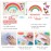 Glow in The Dark Large Rainbow Wall Decals Removable Star Butterfly Heart Sticker Glowing Rainbow Wallpaper Watercolor Vinyl Sticker for Nursery Teen Bedroom Decoration