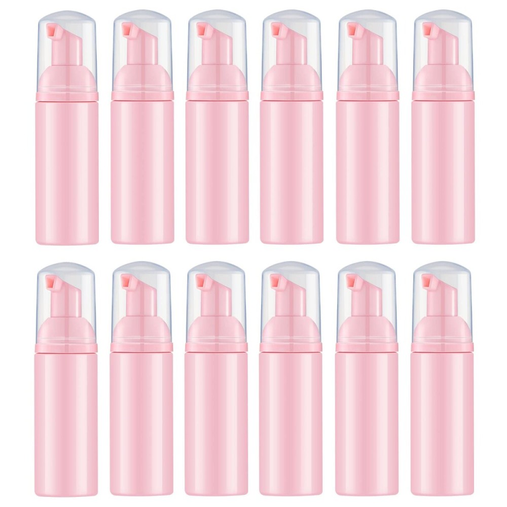 Lil Ray 2 Oz Empty Pink Foam Pump Bottle, Travel Foamer Soap Dispenser for Lash Shampoo, Hand Soap, Foaming Cleaner(Pink Pump, 12 PCS) Lil Ray 2 Oz Empty Pink Foam Pump Bottle, Travel Foamer Soap Dispenser for Lash Shampoo, Hand Soap, Foaming Cleaner(Pink Pump, 12 PCS)