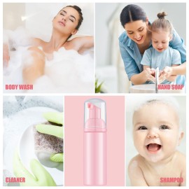 Lil Ray 2 Oz Empty Pink Foam Pump Bottle, Travel Foamer Soap Dispenser for Lash Shampoo, Hand Soap, Foaming Cleaner(Pink Pump, 12 PCS) Lil Ray 2 Oz Empty Pink Foam Pump Bottle, Travel Foamer Soap Dispenser for Lash Shampoo, Hand Soap, Foaming Cleaner(Pink Pump, 12 PCS)