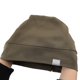 ELIHAIR Beanie Sleep Hats Bonnet for Night Sleeping Cap Silky Lined Satin Bonnet with Adjustable Elastic Band for Women Girls Curly Frizzy Hair Cover(Regular Brownish Green)