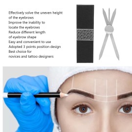 Sonew Adjustable Eyebrow Ruler, Stainless Steel Eyebrow Positioning Makeup Measuring Tool (Silver)
