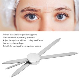 Sonew Adjustable Eyebrow Ruler, Stainless Steel Eyebrow Positioning Makeup Measuring Tool (Silver)