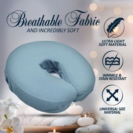 LONDON LINENS Microfiber Face Rest Cradle Covers - 4 Pieces (4, Blue)