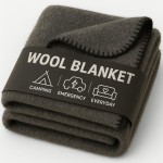 Wool Camping Blanket - 70% Wool Heavy-Duty Military Style Throw, Warm & Washable, Fire Retardant Cover for Emergency, Survival & Outdoor Use - Perfect for Camping, Car, Home & Hiking, Grey 66x90