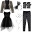 Boyiee Womens 80s Costume Set Dress Jacket Headband Earrings Necklace Lace Legging Gloves Halloween 80s Themed Costumes(L)