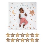 lulujo Babys First Year Milestone Blanket and Card Set | 40in x 40in (Written in The Stars)