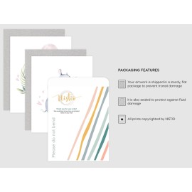 Nistio Hippo Nursery Wall Art, Hippopotamus Baby Room Poster, Cute Family Nursery Wall Art, Play Room Decoration, Nursery Room Decor, Hippo Family Print Set, Unframed, Set of 3 Prints, 8x10