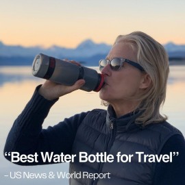 Water-to-Go Water Filter Bottle for Hiking Camping and Survival - 24oz/75cl Water Purifier Bottle for Safe Water Anywhere - Eco-Friendly Bioplastic, New Leak-Proof Lid, Filters Viruses